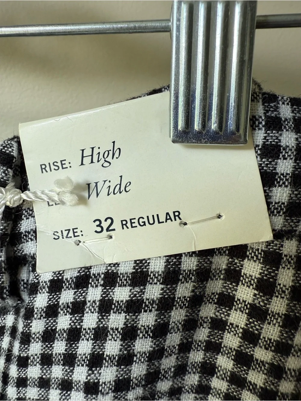 NWT ABERCROMBIE & FITCH Sloane Tailored Gingham Linen Blend Wide Leg Pants 32